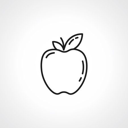 Apple line icon, apple linear iconのイラスト素材