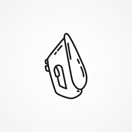 cloth iron line icon. household appliance iron web linear icon.のイラスト素材