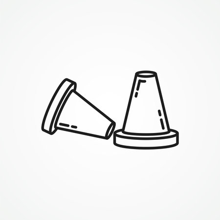Traffic cone line icon, road cone web linear icon.のイラスト素材