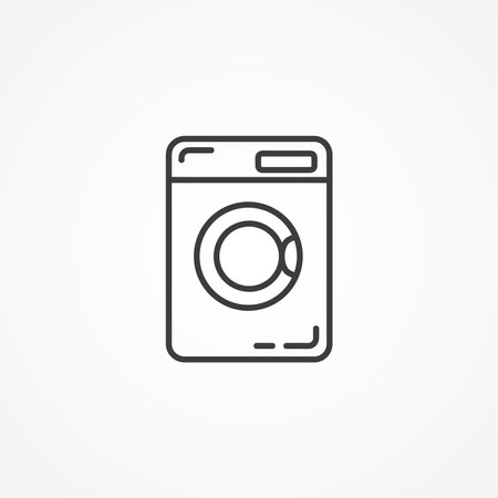 washing machine line icon. washing machine outline icon.のイラスト素材