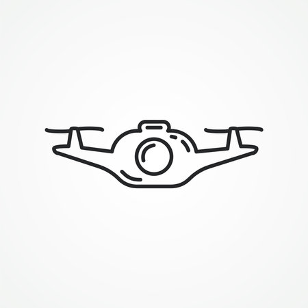 drone line icon. drone with camera outline icon.のイラスト素材