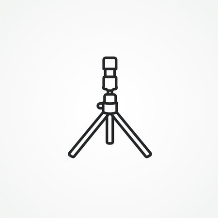 tripod line icon. tripod icon.のイラスト素材
