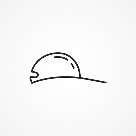 Baseball cap line icon. cap outline icon.のイラスト素材