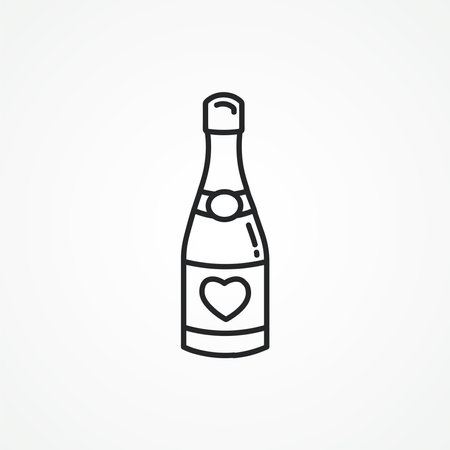 Champagne bottle line icon. champagne bottle line icon.のイラスト素材