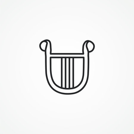 Harp line icon. Harp line icon.のイラスト素材