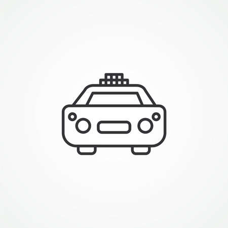 taxi car line icon. taxi car line icon.のイラスト素材