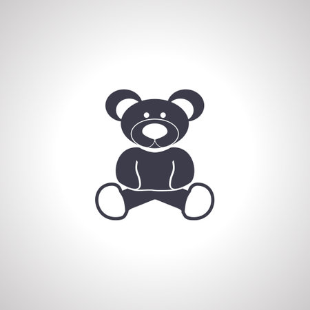 Teddy bear plush toy line icon. Teddy bear outline icon.のイラスト素材