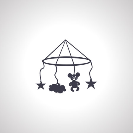 Baby crib hanging toys iconのイラスト素材