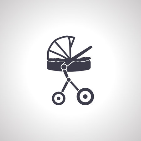 Baby Pram Carriage icon. baby stroller icon.のイラスト素材