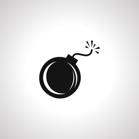 bomb with burning fuse icon.のイラスト素材