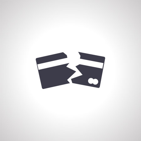 broken credit card isolated icon,のイラスト素材