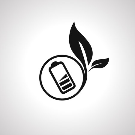 eco battery icon, alternative energy simple isolated iconのイラスト素材