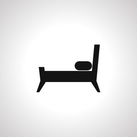 bed simple icon. hostel sign.のイラスト素材