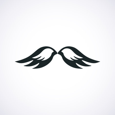Wing simple icon. Wings isolated iconのイラスト素材
