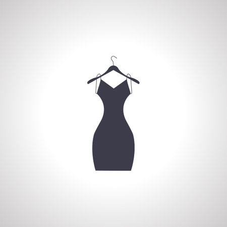 dress on hanger, woman dress iconのイラスト素材
