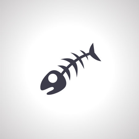 fish bone icon. fish bones isolated iconのイラスト素材