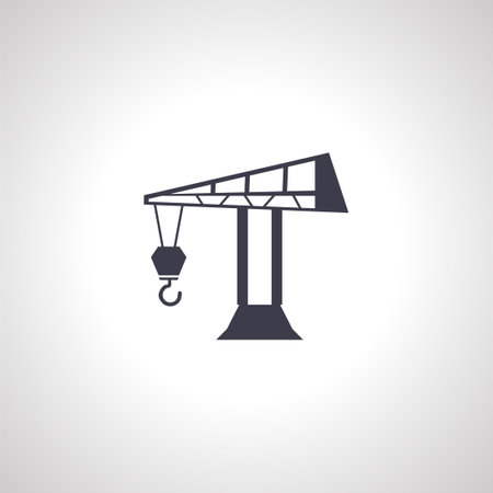 Construction crane isolated icon. Construction lift icon.のイラスト素材