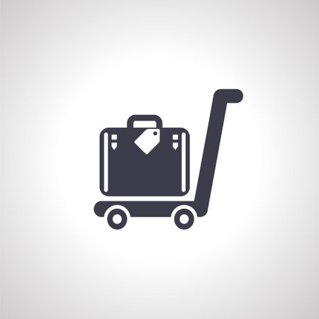 luggage at airport isolated icon.のイラスト素材