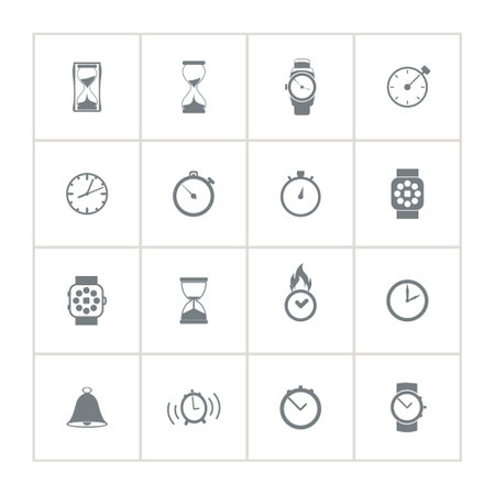 Time and Clock icon set with Watch, Timer, alarm, smartwatchのイラスト素材