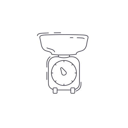 Weighing scale line. shop scale thin line icon.のイラスト素材