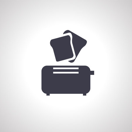 Toaster icon. Toaster with bread icon.