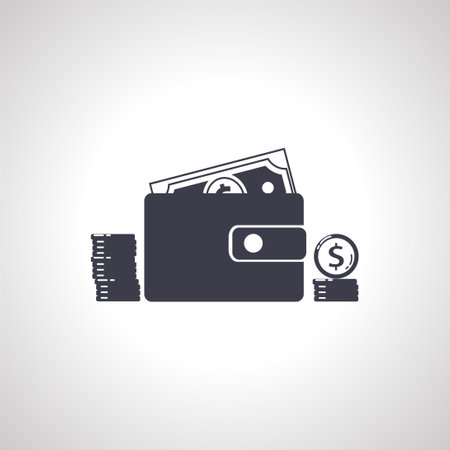 wallet with money icon. wallet iconの写真素材