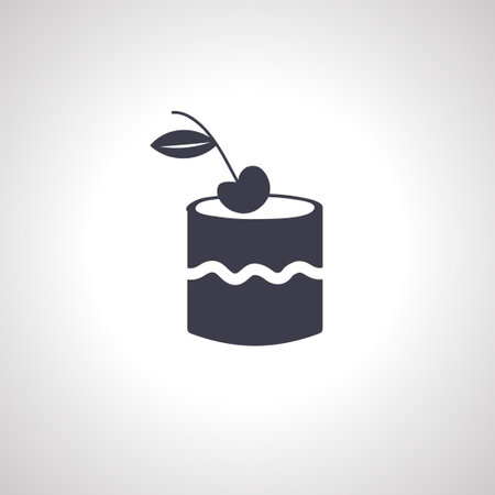 Cake with cherry icon. cake with cherry iconの写真素材