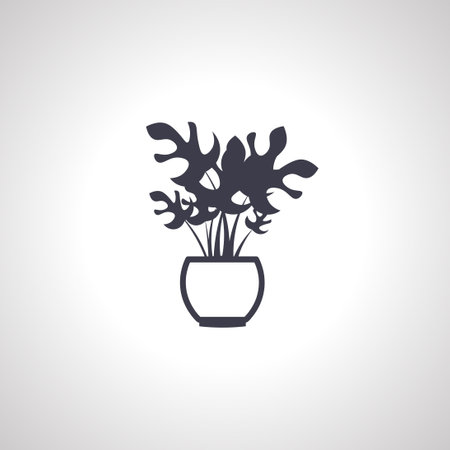 Indoor plant in a pot icon.の写真素材