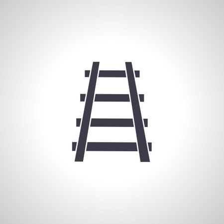 rail icon. Railroad isolated icon on white backgroundのイラスト素材