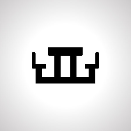 bench with table isolated icon. pavilion iconsの素材
