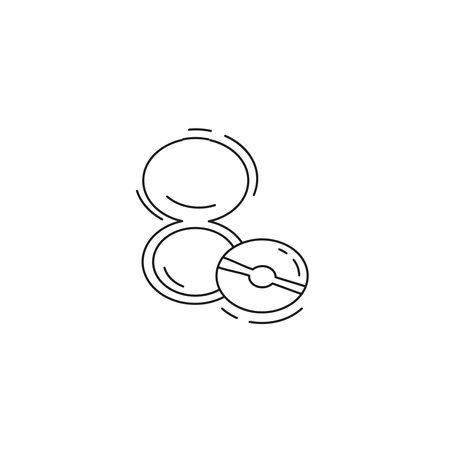powder with mirror line icon. cosmetology and beauty line icon. powder thin line icon.のイラスト素材