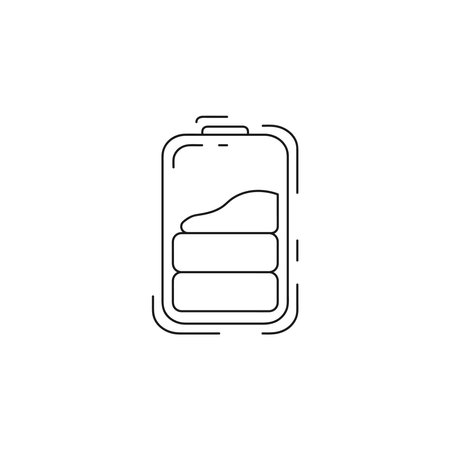 battery line icon. battery thin line icon.のイラスト素材