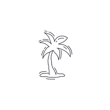 Palm tree line icon. Palm tree thin line icon.のイラスト素材