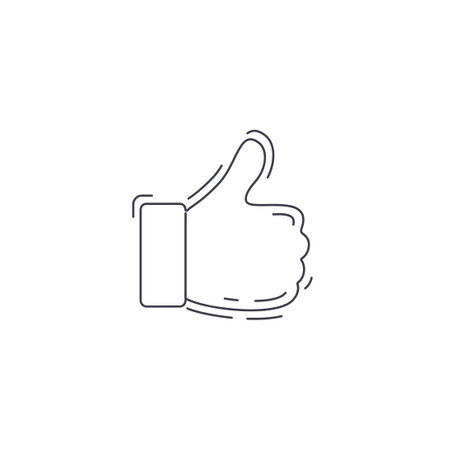 Like icon. Hand like. Thumb up thin line iconのイラスト素材