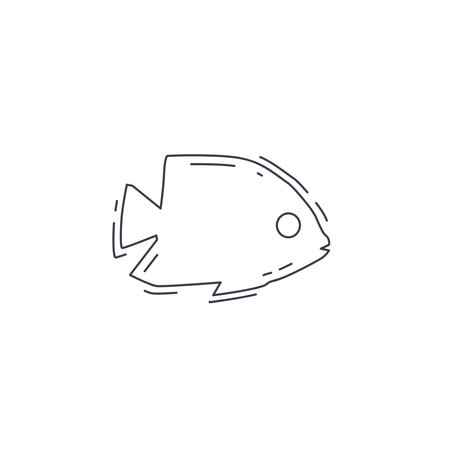 Fish line icon, exotic fish thin line icon.のイラスト素材