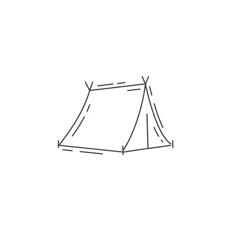 camping tent line icon. Tent thin line Icon.のイラスト素材