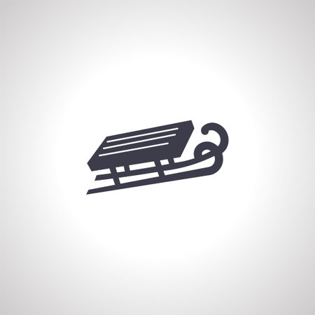 Sleigh sledge icon. sledge isolated icon on white backgroundのイラスト素材