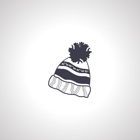 winter hat isolated icon on white backgroundのイラスト素材