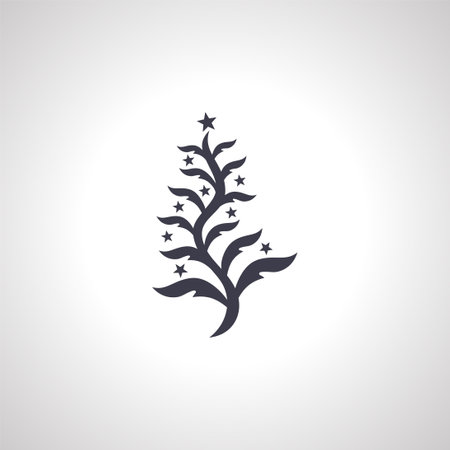 Christmas tree silhouette isolated icon on white backgroundのイラスト素材