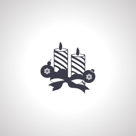 Christmas candle isolated icon on white backgroundのイラスト素材