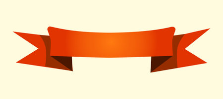 orange ribbon isolated vector illustration.のイラスト素材