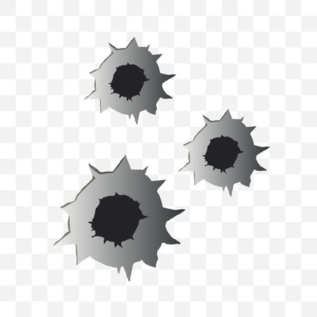 bullet holes isolated vector illustrationのイラスト素材
