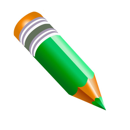 green pencil isolated vector illustrationのイラスト素材