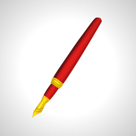 pen isolated vector illustration on white backgroundのイラスト素材