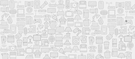 background with appliances icons, household appliances icon backgroundの写真素材