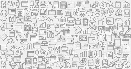 background with business icons, money, finances, bank icon backgroundの写真素材