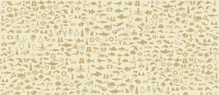 background with sea animals icons. sea icon backgroundの写真素材