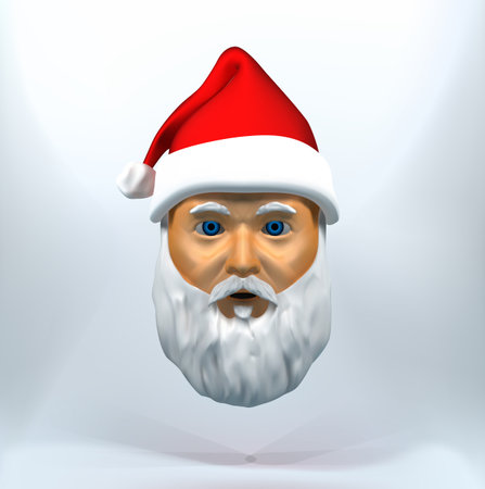 Santa Claus head isolated 3d illustrationの写真素材