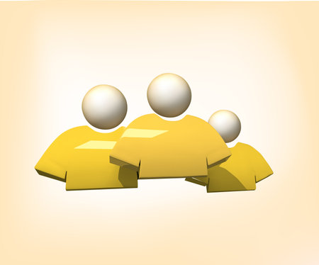 Group User 3d icon. Group Avatar Human Management, HR, Business Group or Team 3d iconのイラスト素材