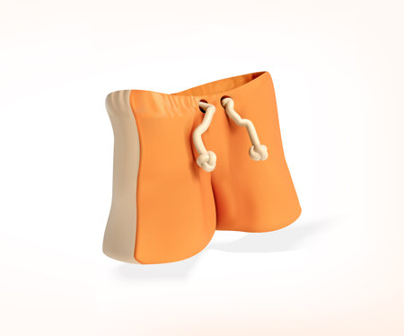 Orange Swim Shorts 3d icon.のイラスト素材